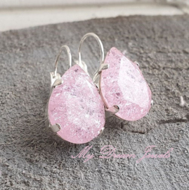 Oorbellen Anne " Crystal Light Pink Crushed "