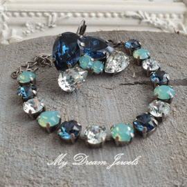 Oorbellen met Swarovski Druppel Montana de Luxe