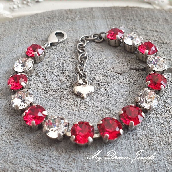 Armband Alison "Sparkle Red" met Swarovski Crystal