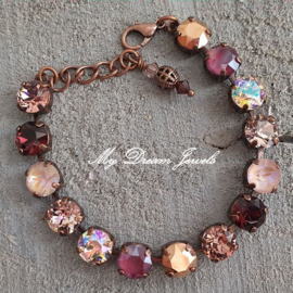 Armband Alison  "Burgundy Winter Touch " met Swarovski Crystal