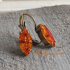 Oorbellen Navette "Magical Autumn "met Swarovski Crystal