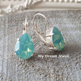 Oorbellen Belle met Swarovski Druppel "Pacific Opal"
