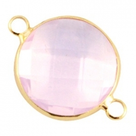 Crystal glas tussenstuk rond Light Rose