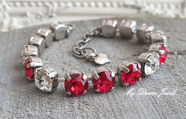 Armband Alison "Sparkle Red" met Swarovski Crystal