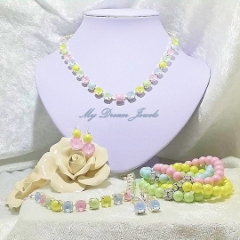 Oorbellen Pastel Dreams met Swarovski Yellow & Rose