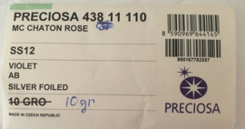 Preciosa platte steen Violet AB 3,0mm( SS12 ) per 72 st