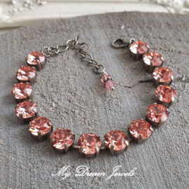 Armband Alison "Rose Peach " met Swarovski Crystal