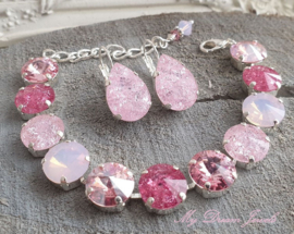 Armband "Crystal Pink Sparkle"met o.a. Swarovski Crystal