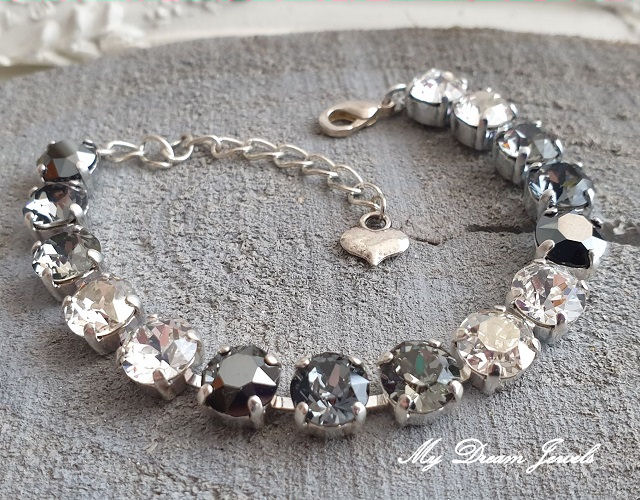 Armband Alison "Crystal Black Shade" met Swarovski Crystal