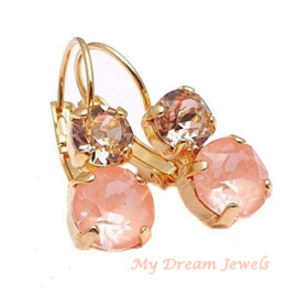 Oorrbellen Lara  met Swarovski "Blush Peach "