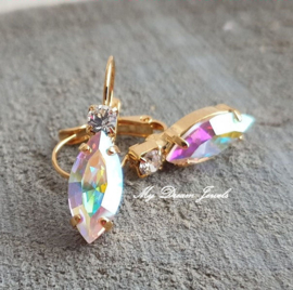 Oorbellen Navette met Swarovski Crystal & Crystal AB