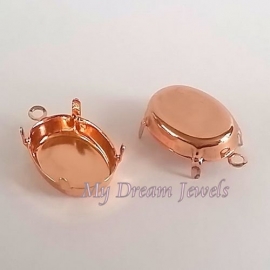 DQ Hanger Rosé Gold voor Swarovski Ovaal 18x13mm