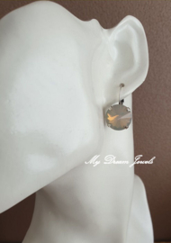 Oorbellen Rivoli met Swarovski Light Grey Opal