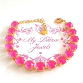 Armband Crystal Neon Pink