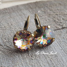 Oorbellen Rivoli met Swarovski Crystal Peacock Eye