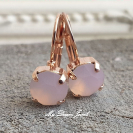 Oorbellen Alison met Swarovski " Rose Water Opal Matt"