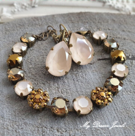 Oorbellen Sofia met Swarovski Druppel 18x13mm " Crystal Ivory"