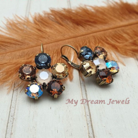 Oorbellen Flower Autumn Shimmer met Swarovski Crystal