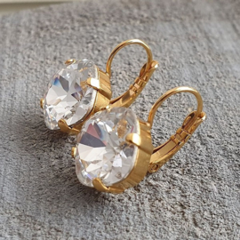 Oorbellen Square met Swarovski helder Crystal