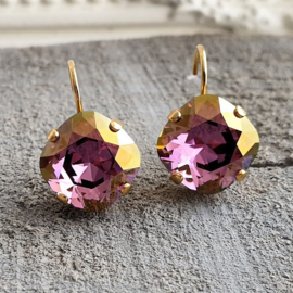 Oorbellen Square met Swarovski Crystal Lilac Shadow