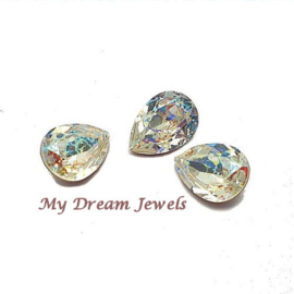 Swarovski 4320 druppel Crystal White Patina 14x10mm