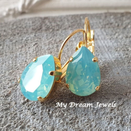 Oorbellen Belle met Swarovski Druppel "Pacific Opal"