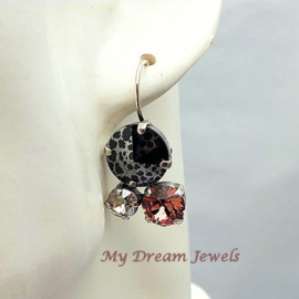 Oorhangers Swarovski Blush Rose, Grey