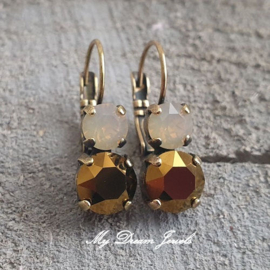 Oorbellen Lara met Swarovski "Golden Autumn "