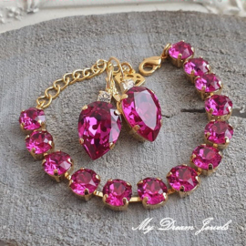 Armband Alison "Fuchsia" met Swarovski Crystal