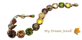 Armband Golden Brown Leaves met Swarovski Crystal