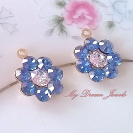 Swarovski Bloem hanger Sapphire Blue Crystal