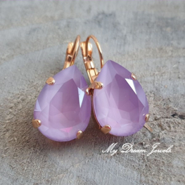 Oorbellen Sofia met Swarovski Druppel" Crystal Lilac"