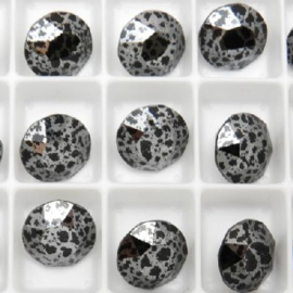 Swarovski 1088 puntsteen Jet Silver Patina 8,2mm  ( SS39 )