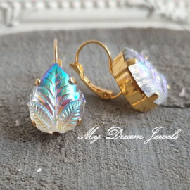 Oorbellen Vintage Leaf  "Crystal AB"