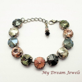 Armband Blush Rose,Grey met Swarovski Crystal