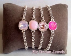 Armband Charina Pink met Swarovski Crystal