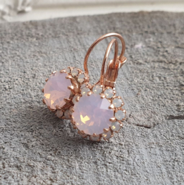 Oorbellen met Swarovski Rose Water Opal & White Opal