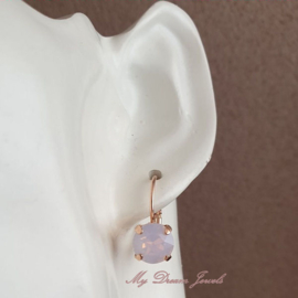 Oorbellen Alison met Swarovski " Rose Water Opal "