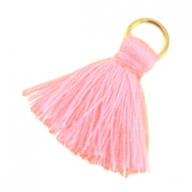 Kwastje Mini met ring Neon Coral Pink