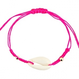 Armband met schelp Neon Pink