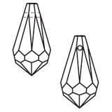 Vintage Swarovski Bead Pendant Opaque Rose 15x7,5 mm