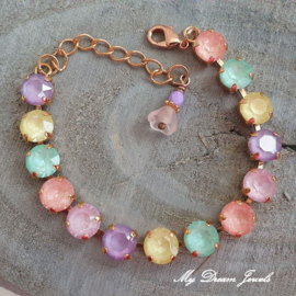 Armband Alison " Twinkle Pastel  " met Swarovski Crystal