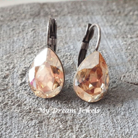 Oorbellen Swarovski Druppel Crystal Golden Shadow