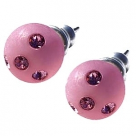 Polaris Oorstekers Antique Pink met Swarovski