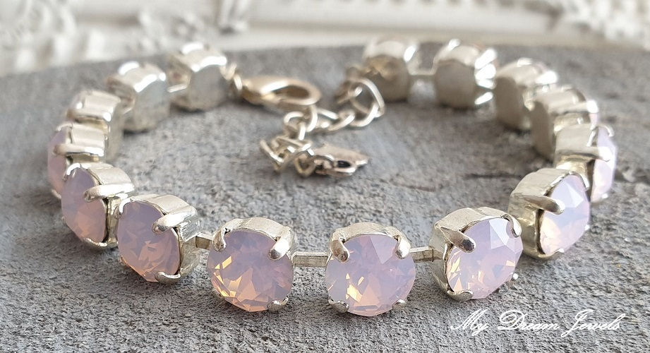 Armband Alison" Rose Water Opal "met Swarovski Crystal