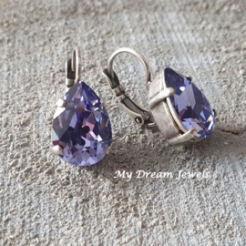 Oorbellen Belle met Swarovski Druppel "Tanzenite"