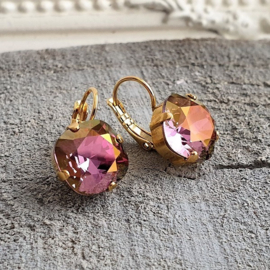 Oorbellen Square met Swarovski Crystal Lilac Shadow
