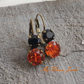 Oorbellen Lara " Halloween Sparkle " met Swarovski Crystal