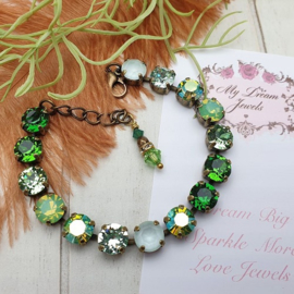 Armband  Forest Green met Swarovski Crystal