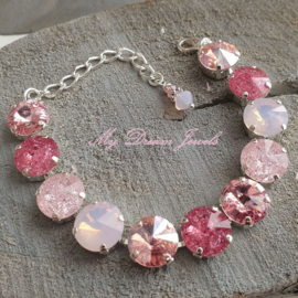 Armband "Crystal Pink Sparkle"met o.a. Swarovski Crystal